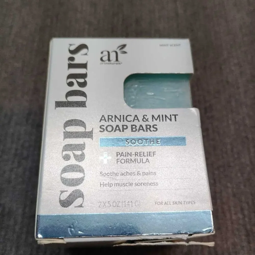artnaturals Arnica & Mint Soap Bars 2 Pack 5oz Pain Relief Vegan New